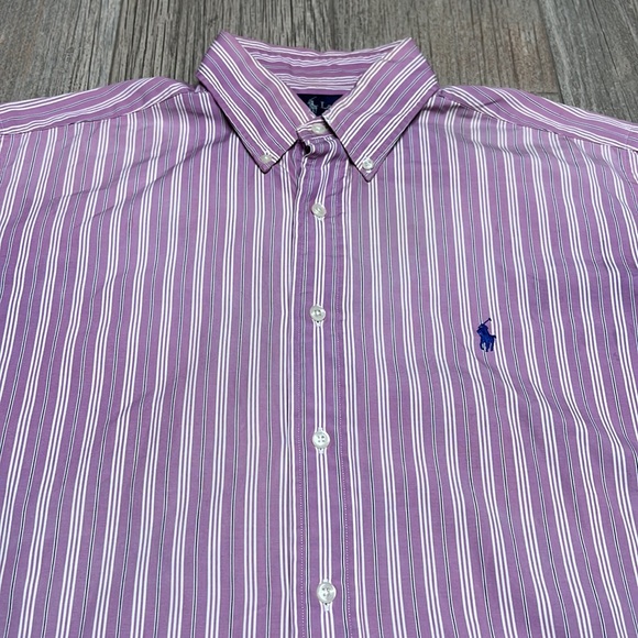 Ralph Lauren Button Down Shirt Lavender Size 16 34/35 - Picture 3 of 9